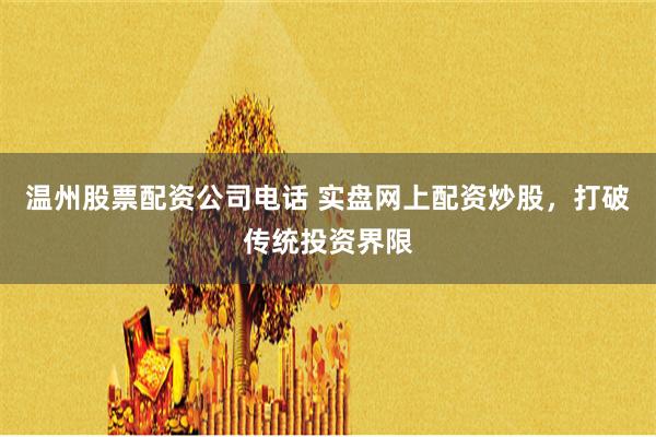 温州股票配资公司电话 实盘网上配资炒股，打破传统投资界限